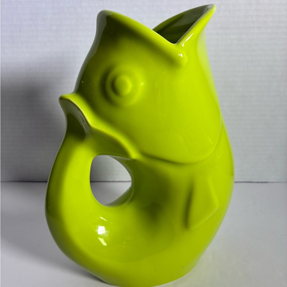 GurglePot Bright Green Fish Ceramic - New condition